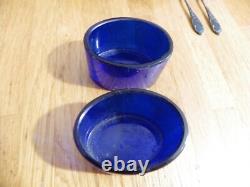 2 Salieres Anciennes Cristal Baccarat + Montures + Cuilleres Argent Minerve