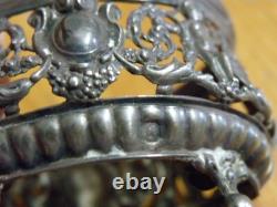 2 Salieres Anciennes Cristal Baccarat + Montures + Cuilleres Argent Minerve