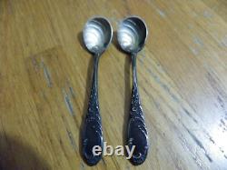 2 Salieres Anciennes Cristal Baccarat + Montures + Cuilleres Argent Minerve