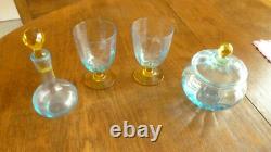 2 Verres Anciens + 1 Sucrier + 1 Petite Carafe George Sand / Cristal /tbe