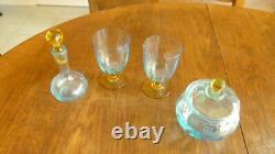 2 Verres Anciens + 1 Sucrier + 1 Petite Carafe George Sand / Cristal /tbe