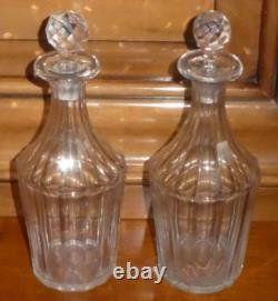 2 anciennes carafes en cristal Baccarat XIXème cave à liqueur Napoléon III