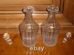 2 anciennes carafes en cristal Baccarat XIXème cave à liqueur Napoléon III