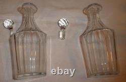 2 anciennes carafes en cristal Baccarat XIXème cave à liqueur Napoléon III