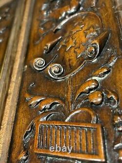 2 anciens Panneaux De Boiserie Epok XIXe En Noyer sculptéa Décor D Étoiles