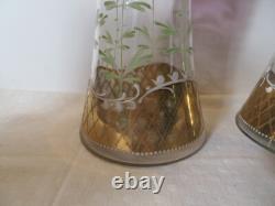 2 anciens grands vase émaillé en cristal