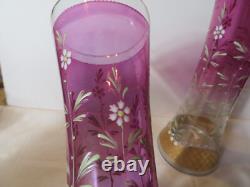 2 anciens grands vase émaillé en cristal
