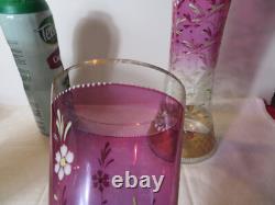 2 anciens grands vase émaillé en cristal