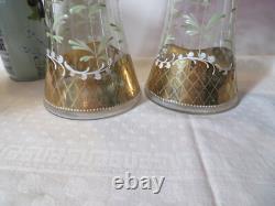 2 anciens grands vase émaillé en cristal