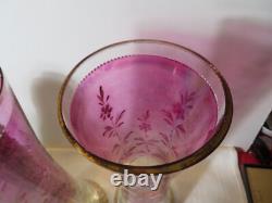2 anciens grands vase émaillé en cristal