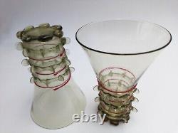 2 anciens verres dans le style médiévale signés GF