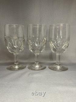 3 ANCIENS VERRES À PIED TAILLÉS DU XIX eme SIÈCLE, DLG BACCARAT CRISTAL, VERRE