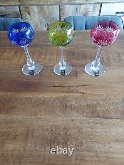3 ANCIENS VERRES A VIN ROEMER EN CRISTAL ST LOUIS MODELE MASSENET Ht 17cm Neuf