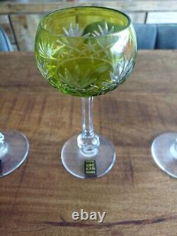 3 ANCIENS VERRES A VIN ROEMER EN CRISTAL ST LOUIS MODELE MASSENET Ht 17cm Neuf