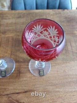 3 ANCIENS VERRES A VIN ROEMER EN CRISTAL ST LOUIS MODELE MASSENET Ht 17cm Neuf