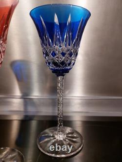 3 Anciens verres Roemer Vin cristal doublé de st Louis modèle Tarn couleurs