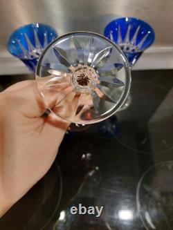 3 Anciens verres Roemer Vin cristal doublé de st Louis modèle Tarn couleurs