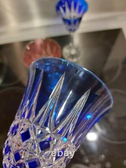 3 Anciens verres Roemer Vin cristal doublé de st Louis modèle Tarn couleurs