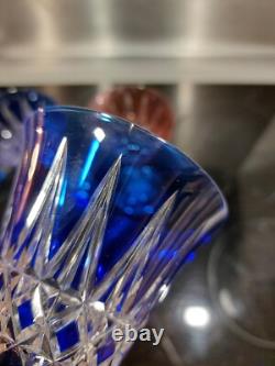 3 Anciens verres Roemer Vin cristal doublé de st Louis modèle Tarn couleurs