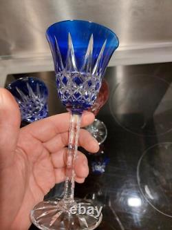 3 Anciens verres Roemer Vin cristal doublé de st Louis modèle Tarn couleurs