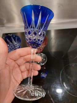 3 Anciens verres Roemer Vin cristal doublé de st Louis modèle Tarn couleurs