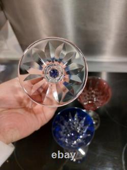 3 Anciens verres Roemer Vin cristal doublé de st Louis modèle Tarn couleurs
