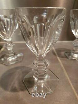 3 verres a vin anciens en cristal de Baccarat, modèle Harcourt