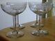 4 ANCIENNES COUPES A CHAMPAGNE CRISTAL GRAVURE ART NOUVEAU ht 12 cm