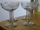 4 ANCIENNES COUPES A CHAMPAGNE CRISTAL GRAVURE ART NOUVEAU ht 12 cm