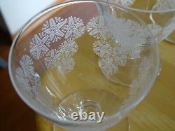 4 ANCIENS VERRES APERITIF CRISTAL GRAVURE ACIDE ART DECO ATTRIBUE ST LOUIS 9 cm