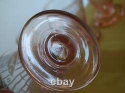 4 ANCIENS VERRES A APERITIF CRISTAL POISSON STYLISER ART DECO GRAVURE ACIDE 8 cm