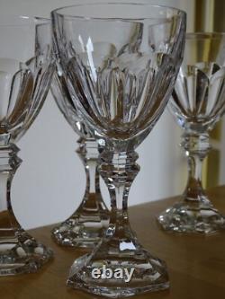 4 ANCIENS VERRES A VIN CRISTAL MASSIF VANNES OU BAYEL ht 15,5 cm
