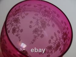 4 ANCIENS VERRES A VIN CRISTAL STYLE BACCARAT DOUBLER COLORER ROUGE ht 11,5 cm