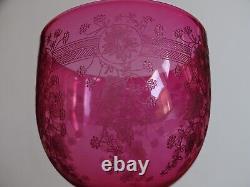 4 ANCIENS VERRES A VIN CRISTAL STYLE BACCARAT DOUBLER COLORER ROUGE ht 11,5 cm