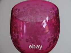 4 ANCIENS VERRES A VIN CRISTAL STYLE BACCARAT DOUBLER COLORER ROUGE ht 11,5 cm