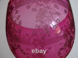 4 ANCIENS VERRES A VIN CRISTAL STYLE BACCARAT DOUBLER COLORER ROUGE ht 11,5 cm
