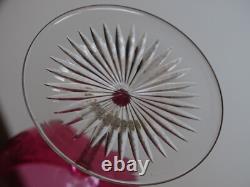 4 ANCIENS VERRES A VIN CRISTAL STYLE BACCARAT DOUBLER COLORER ROUGE ht 11,5 cm