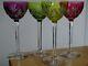 4 ANCIENS VERRES A VIN DU RHIN ROEMER CRISTAL VAL ST LAMBERT ht 19 cm