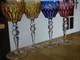4 ANCIENS VERRES A VIN ROEMER CRISTAL DOUBLE COLORE 19,5 cm