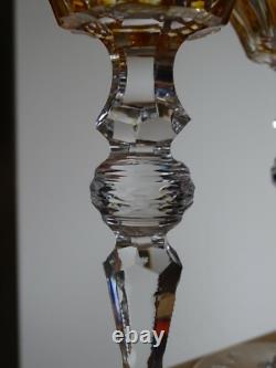 4 ANCIENS VERRES A VIN ROEMER CRISTAL DOUBLE COLORE 19,5 cm