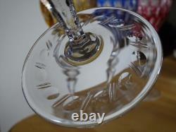 4 ANCIENS VERRES A VIN ROEMER CRISTAL DOUBLE COLORE 19,5 cm
