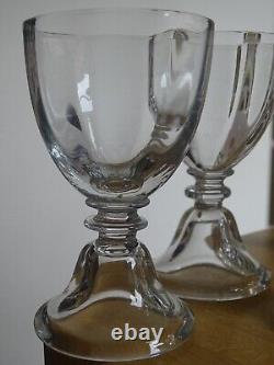 4 ANCIENS VERRES A VIN ROUGE EN CRISTAL SERVICE A PIED CLOCHE UNI 11 cm 10 cls