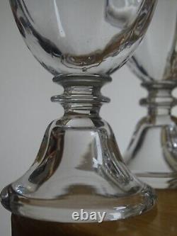 4 ANCIENS VERRES A VIN ROUGE EN CRISTAL SERVICE A PIED CLOCHE UNI 11 cm 10 cls