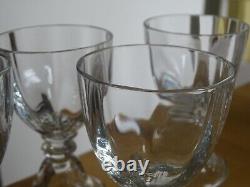 4 ANCIENS VERRES A VIN ROUGE EN CRISTAL SERVICE A PIED CLOCHE UNI 11 cm 10 cls
