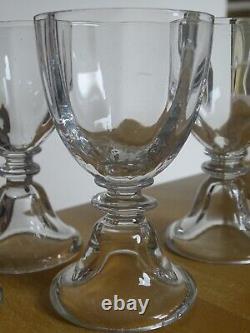 4 ANCIENS VERRES A VIN ROUGE EN CRISTAL SERVICE A PIED CLOCHE UNI 11 cm 10 cls