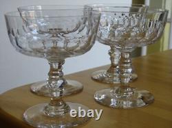 4 Anciennes Coupes A Champagne Modele Ecailles Et Diamant Cristal Style Baccarat