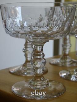 4 Anciennes Coupes A Champagne Modele Ecailles Et Diamant Cristal Style Baccarat