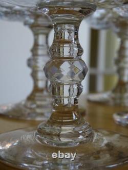 4 Anciennes Coupes A Champagne Modele Ecailles Et Diamant Cristal Style Baccarat