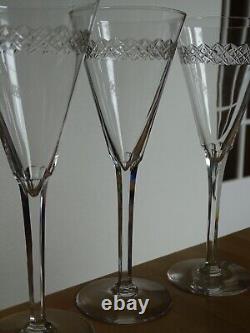 4 Anciennes Flutes A Champagne Vin Cristal Tailler Dans Le Gout De Saint Louis