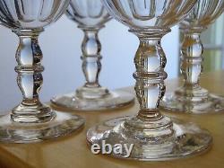 4 Anciens Verres A Eau Cristal Style Baccarat Double Balustre Ht 15 CM